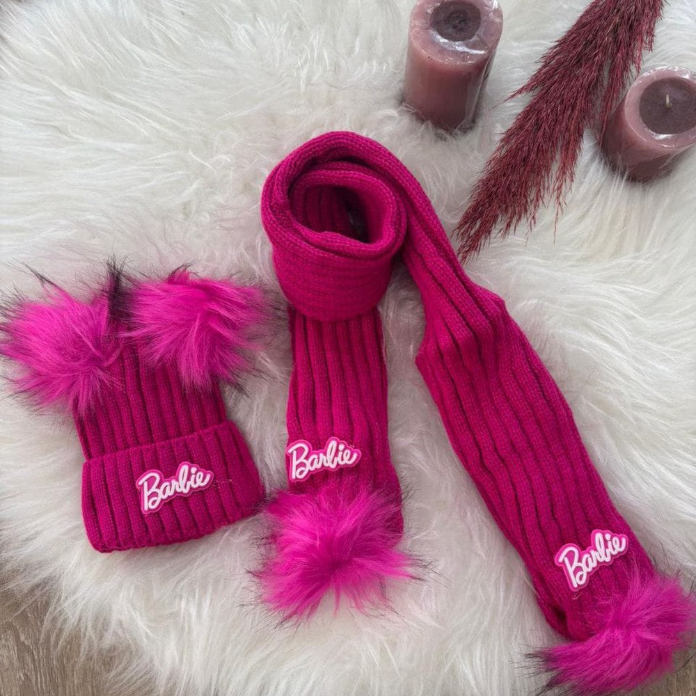 كوافي صوف مع الشال Barbie