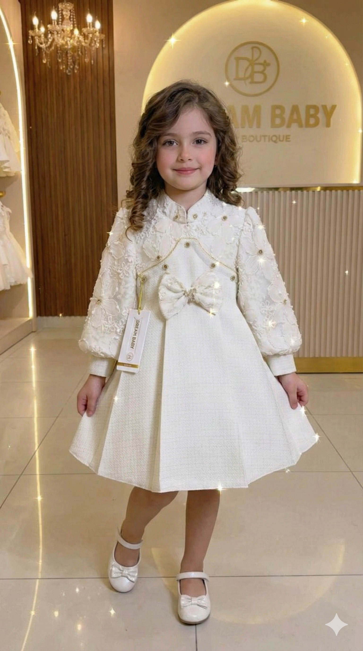 فستان "لؤلؤة الثلج" الملكي – فخامة اللون الأبيض للمناسبات الكبرى