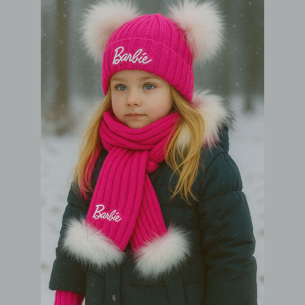 كوافي صوف مع الشال Barbie