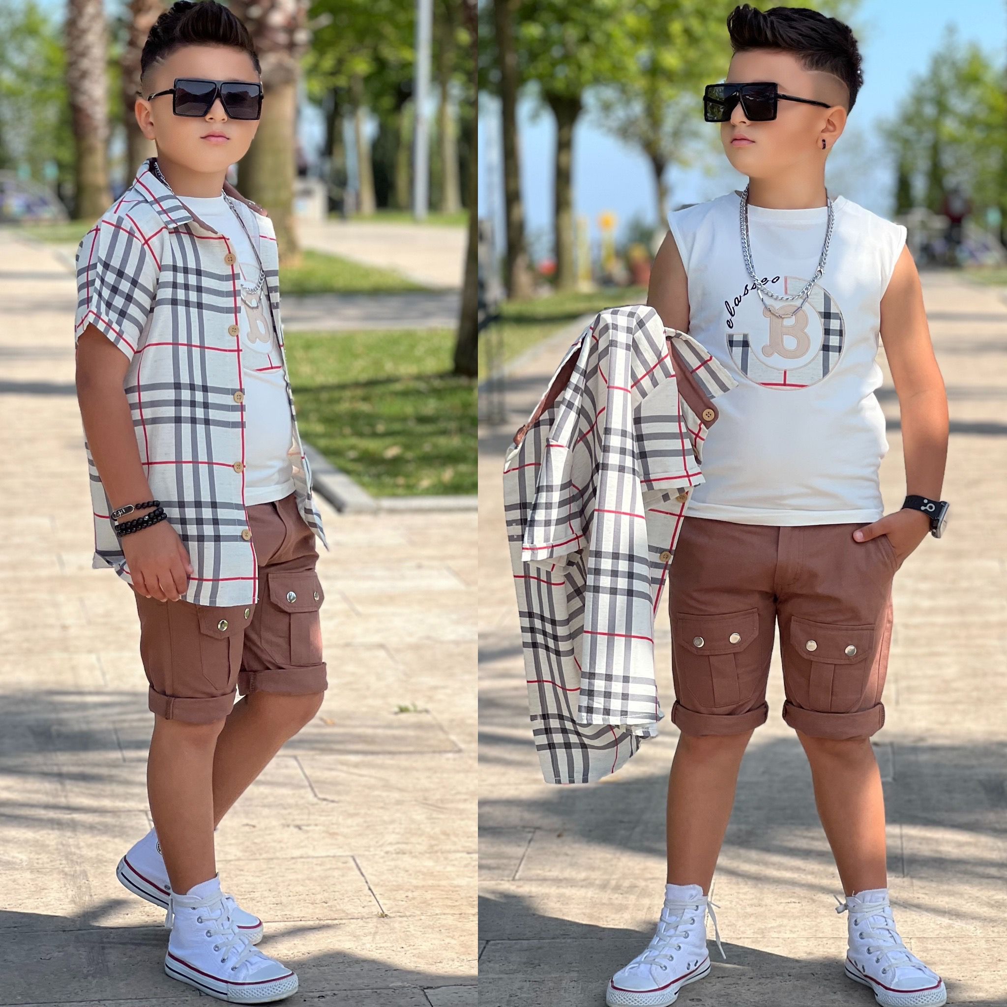 طقومات ولادي شورت 3 قطع ✨🇹🇷