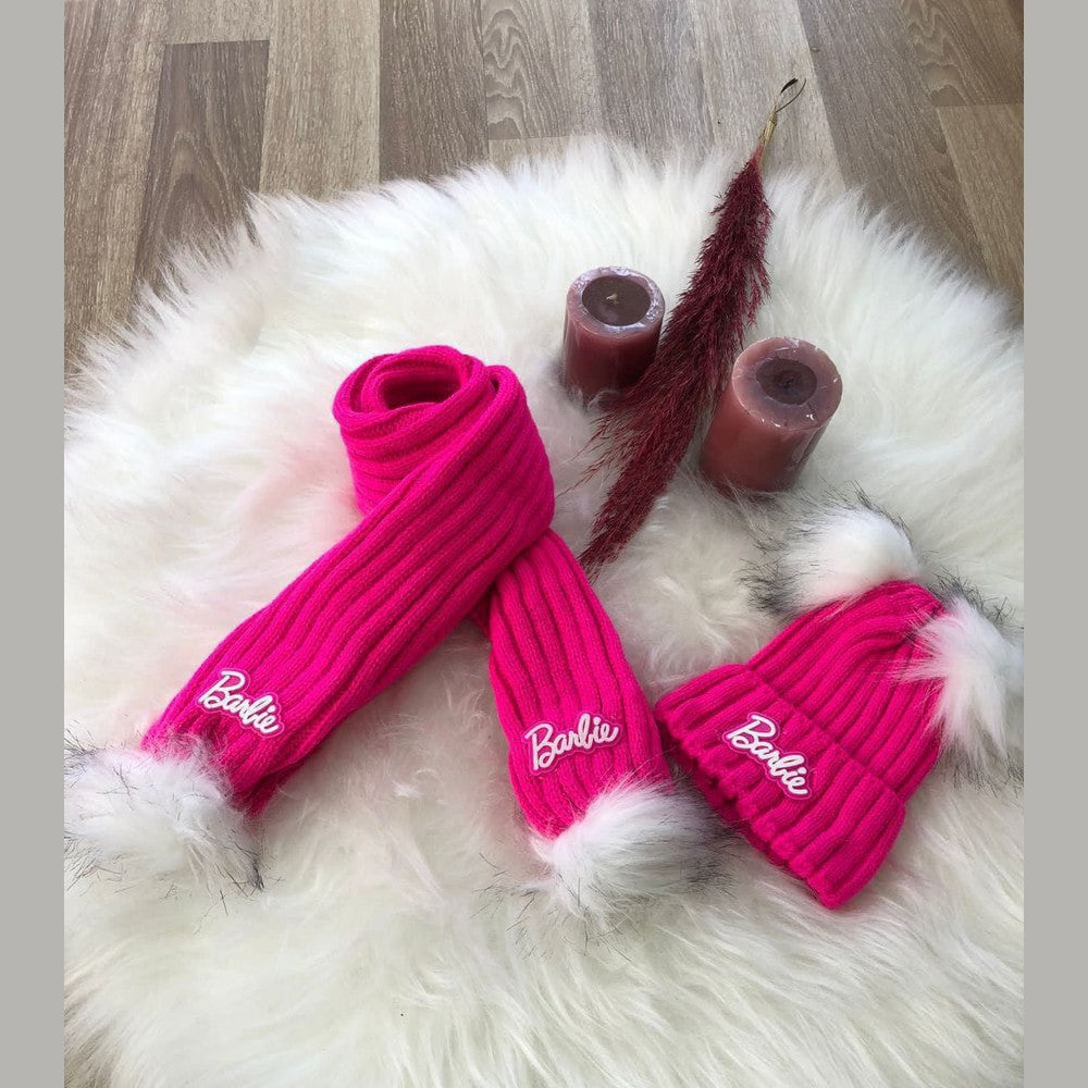 كوافي صوف مع الشال Barbie